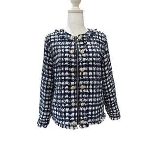 Belle by Kim Gravel Stay Bold Stay Gold Boucle Jacket in Twilight -Size XXS
